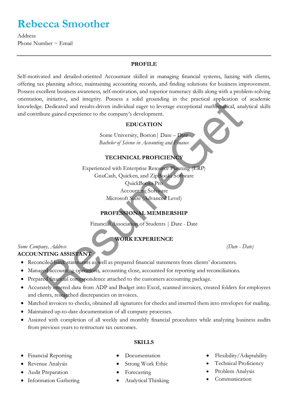 accounting resume writing services
